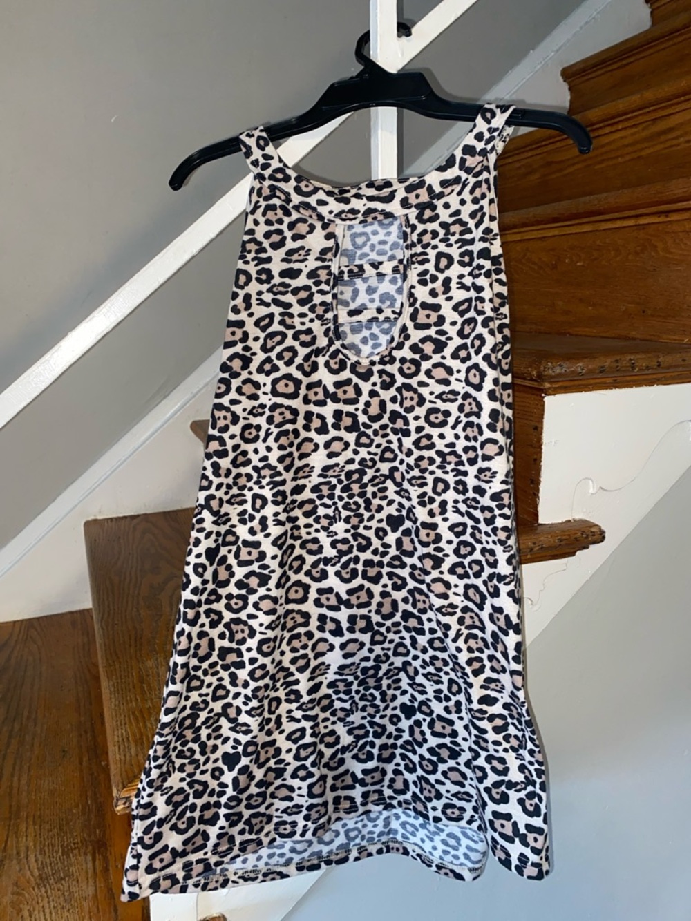 Leopard Print Tank Dress in Black & Cream Size XXL